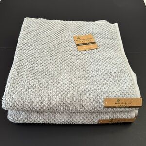 2pc ECOEXISTENCE Bamboo Zero Twist Loops Bath Towel Set - Pearl Gray